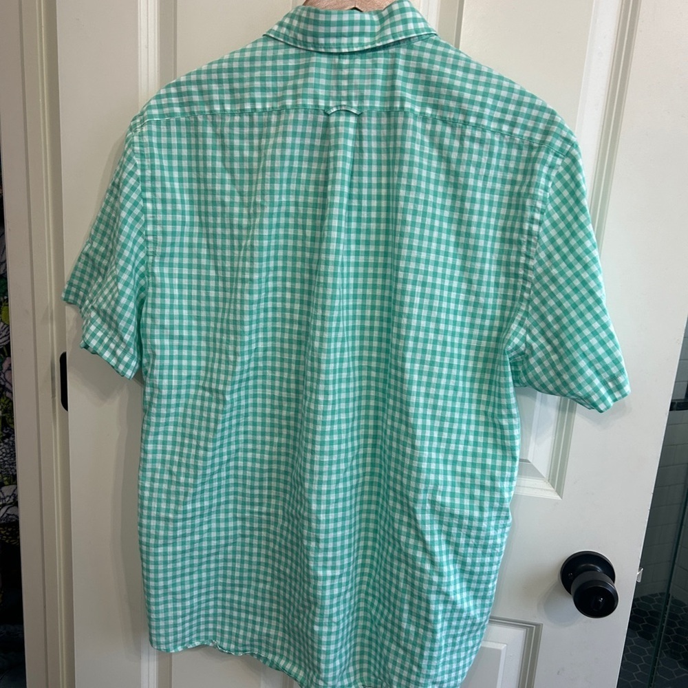 EUC Ralph Lauren Polo size XL  Men's Green Checkered Gingham Shirt 100% cotton. - Picture 7 of 8